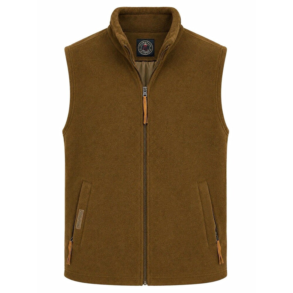 Stormtech Men's Brown Fleece Vest Full Zip Stand-Up Collar 2XL Regular Fit